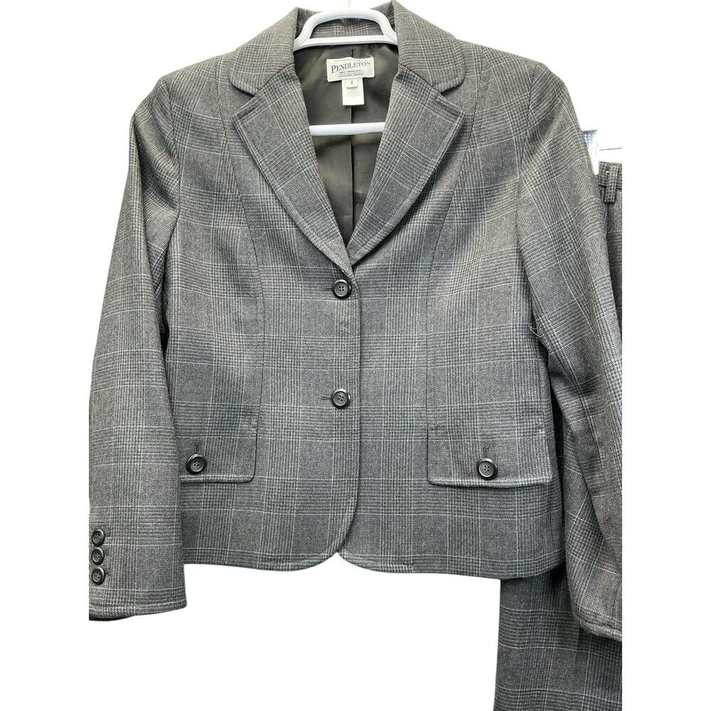 Pendleton 100% Virgin Wool Suit Pants Blazer USA Sz. Blazer 8 Pants-6 X31 Gray - Picture 3 of 16